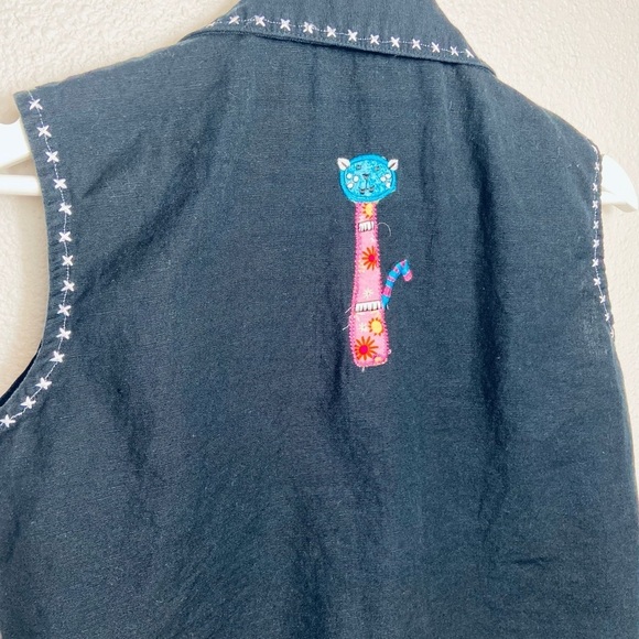 Life Style Cat Linen/ Cotton Shirt Size Small - Picture 5 of 8